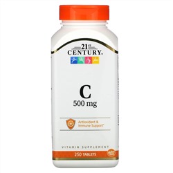 21st Century, Витамин C, 500 мг, 250 таблеток