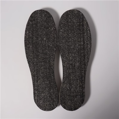 Стельки для обуви «Мягкий след», утеплённые, универсальные,  р-р RU до 48 (р-р Пр-ля до 46), 30 см, пара, цвет чёрный