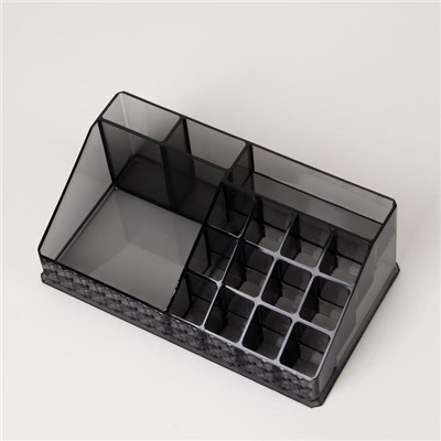 Органайзер для хранения, 16 секций, 12,5 × 21,5 × 8 см, цвет чёрный