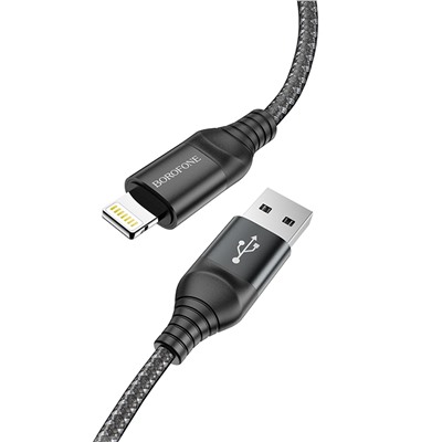 Кабель USB - Apple lightning Borofone BX56  100см 2,4A  (black)