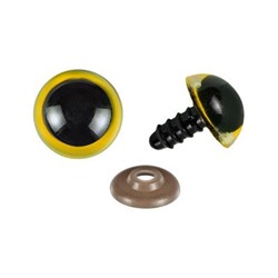 Глазки винтовые круглые полупрозрачные 14мм 20шт (желтый) (О2)