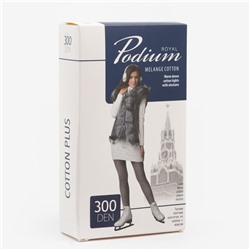 Колготки женские Podium Cotton Plus 300 ден, цвет чёрный (nero), размер 4