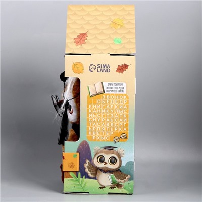 Мягкая игрушка «1 сентября: Совушка с книжкой», цвет коричневый
