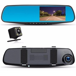 Автомобильный видеорегистратор в зеркале заднего вида (2 камеры) DV180