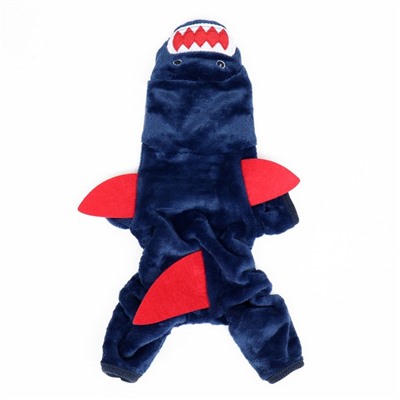 Комбинезон "Акула" с капюшоном, размер S (ДС 25 см, ОГ 35 см, ОШ 25 см), синий
