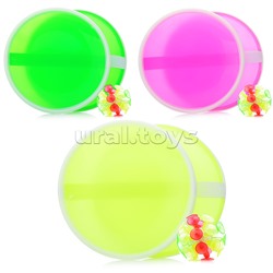 Набор "Поймай мяч" "Тарелка цветная со светящимся шариком" в пакете