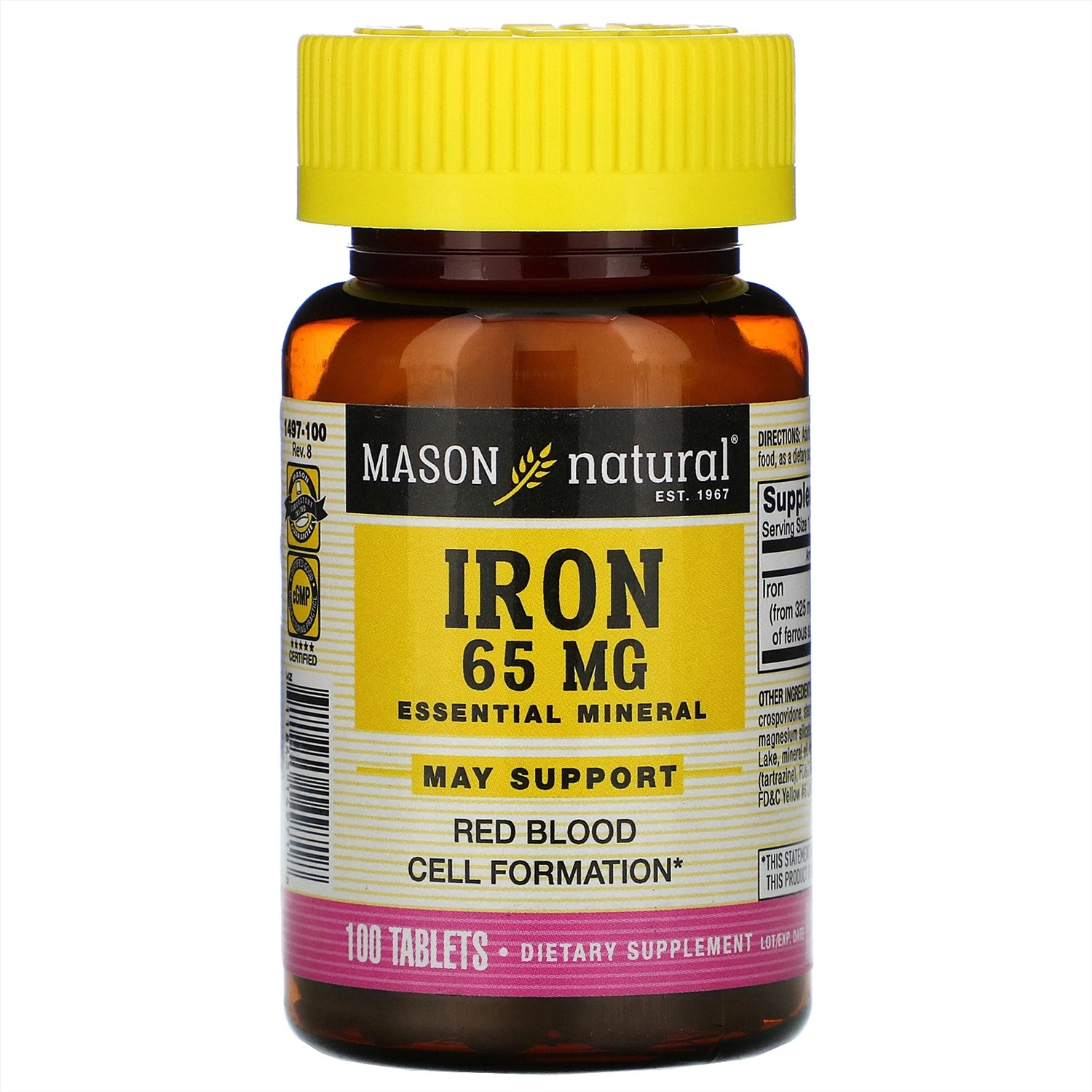 Iron vitamin. Витамины Iron 65 MG. Mason железо 65 мг 100 таб. Натуралс Ирон железо.