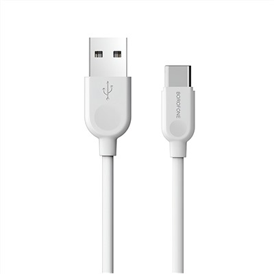 Кабель USB - Type-C Borofone BX14 (повр. уп)  200см 3A  (white)