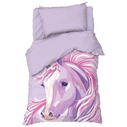 Постельное бельё Этель 1,5 сп "Pink horse" 143х215 см, 150х214 см, 50х70 см -1 шт, 100 % хлопок, бязь