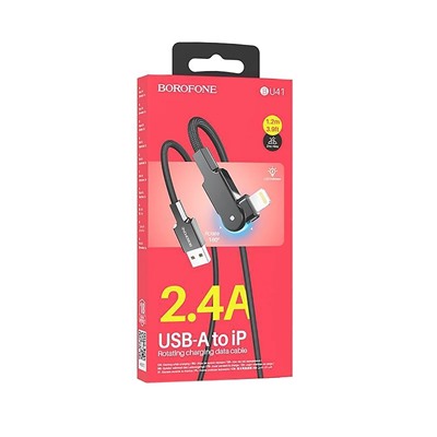 Кабель USB - Apple lightning Borofone BU41   2,4A  (black)