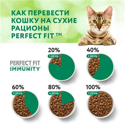 Сухой корм Perfect Fit для кошек, говядина, лён, голубика, 580 г