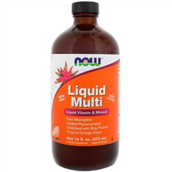 Now Foods, Liquid Multi, с ароматом тропического апельсина, 16 жидких унций (473 мл)