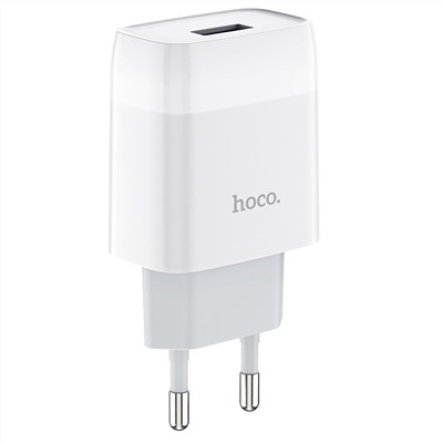 Адаптер Сетевой с кабелем Hoco C72A Glorious USB 2,1A/10W (USB/Lightning) (white)