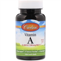 Carlson Labs, витамин A, 25 000 МЕ, 100 мягких таблеток