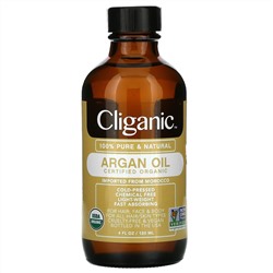 Cliganic, на 100% чистое и натуральное аргановое масло, 120 мл (4 жидк. унций)