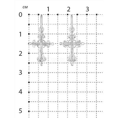 Крест из родированного серебра - 2,6 см 925 пробы К3-262р