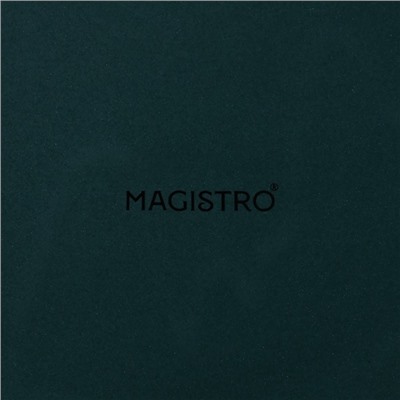 Блюдо для подачи Magistro, 15×15 см, с деревянной ручкой, фарфор, зелёное