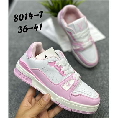 Женские кроссовки 8014-7 бело-розовые