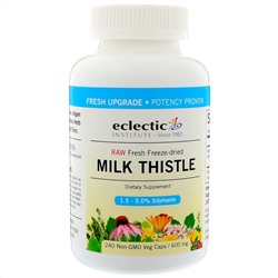 Eclectic Institute, необработанная свежая сублимированная расторопша, 600 мг, 240 растительных капсул без ГМО