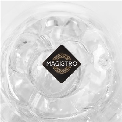 Стакан стеклянный с двойными стенками Magistro «Дуо. Виноград», 200 мл, 8,5×9 см