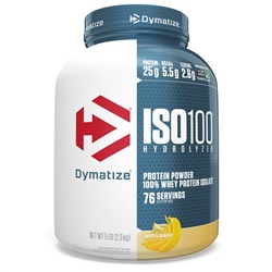 Dymatize Nutrition, ISO100, гидролизованный 100% изолят сывороточного протеина, банан, 2,3 кг (5 фунтов)