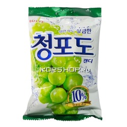 Леденцовая карамель «Зелёный виноград» Green Grape Lotte, Корея, 153 г Акция