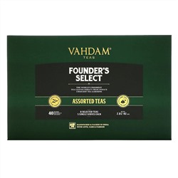 Vahdam Teas, Founder's Select, ассорти чаев, 40 чайных пакетиков, 80 г ,(2,82 унции)