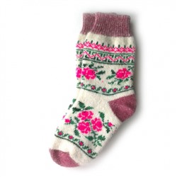 Женские шерстяные носки с цветочным орнаментом - 803.47