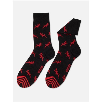 Носки мужские DiWaRi Хлопковые носки HAPPY с рисунком «Ящерицы»