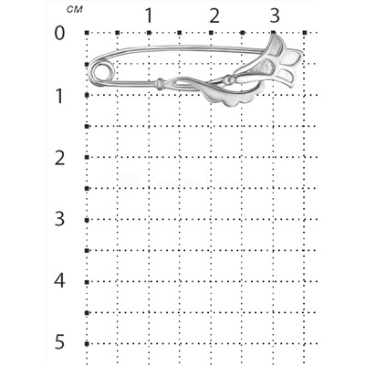 Булавка из серебра родированная б-656