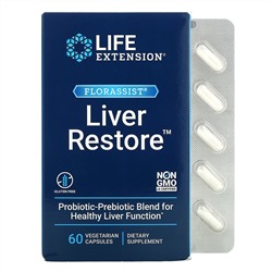 Life Extension, FLORASSIST Liver Restore, добавка для здоровья печени, 60 вегетарианских капсул
