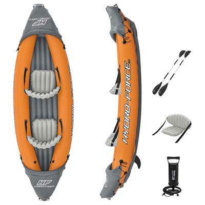 Байдарка Bestway Lite-Rapid X2 Kayak, двухместная, вёсла 218 см, до 160 кг, 321×100×48 см, 65077