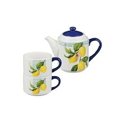 Чайный набор на 2 перс.Лимоны, чайник 400мл, 2 кружки 200мл, керам, MILLIMI