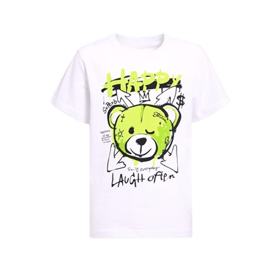 футболка 1ПДФК4331001; белый / Яркий медведь