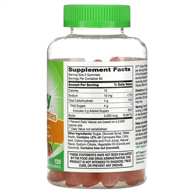 21st Century, VitaJoy, жевательные таблетки с биотином, со вкусом клубники, 5000 мкг, 120 растительных жевательных таблеток