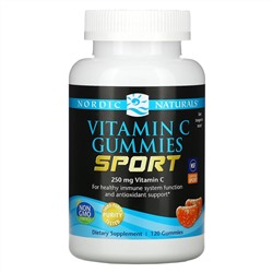 Nordic Naturals, Sport, Vitamin C Gummies, Tart Tangerine, 250 mg, 120 Gummies