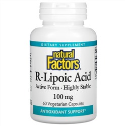 Natural Factors, R-Lipoic Acid 100 mg 60 Vegetarian Capsules