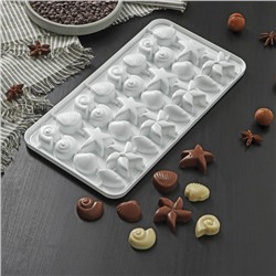Форма для льда и шоколада «Морское дно», 28×14,5 см, 28 ячеек, цвет МИКС