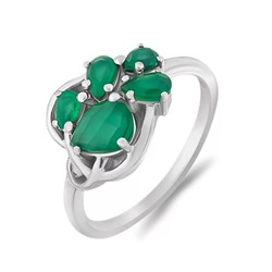 Кольцо, зеленый агат, Мираж