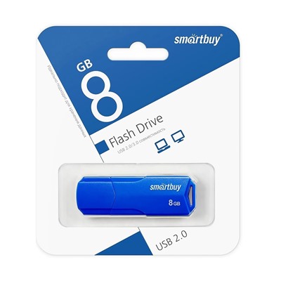 Флэш накопитель USB  8 Гб Smart Buy CLUE (blue)