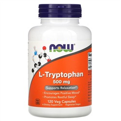 Now Foods, L-триптофан, 500 мг, 120 растительных капсул