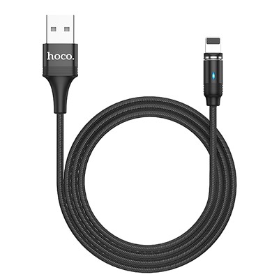 Кабель USB - Apple lightning Hoco U76 Fresh магнитный (повр. уп)  120см 2A  (black)