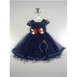 Нарядное платье для девочки (темно-синее) TRP1768