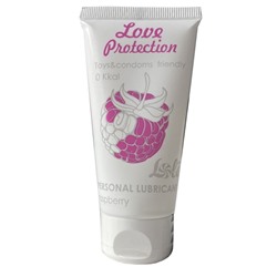 Лубрикант на водной основе с ароматом малины Love Protection Raspberry - 50 мл.