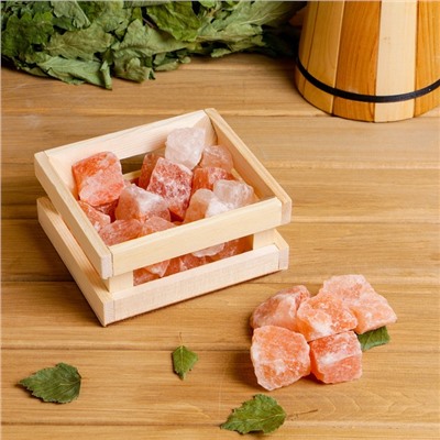 Соль гималайская колотая розовая в ящике, 1 кг
