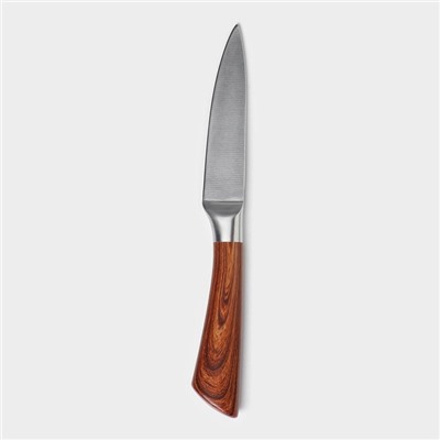 Нож для овощей кухонный Доляна Forest, лезвие 9,5 см, цвет коричневый
