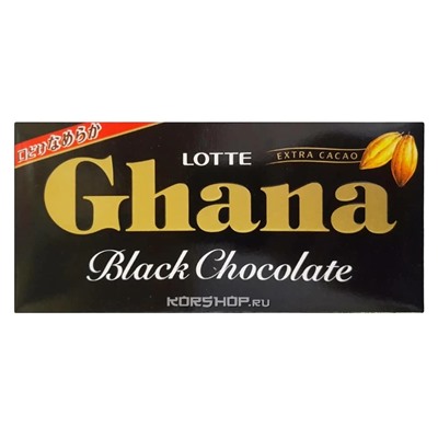 Горький шоколад Премиум Гана Ghana Black Lotte, Япония, 50 г Акция