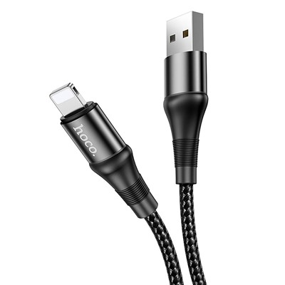 Кабель USB - Apple lightning Hoco X50 Excellent  100см 2,4A  (black)