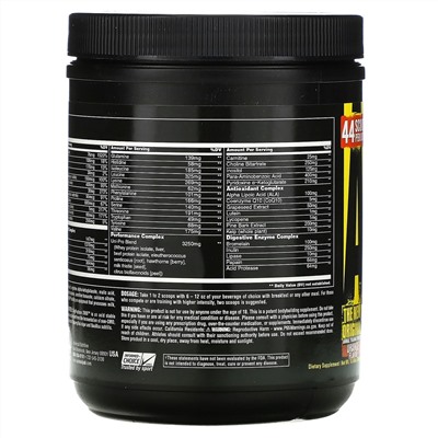 Universal Nutrition, Animal Pak, порошок для тренировок со вкусом апельсина, 388 г