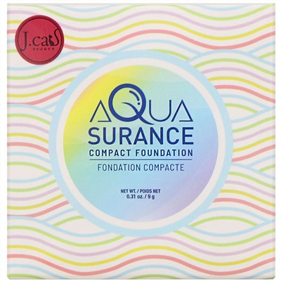 J.Cat Beauty, Компактная тональная основа Aquasurance, оттенок ACF102 натуральный, 9 г